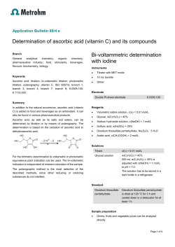 Determination of ascorbic acid (vitamin C) and its