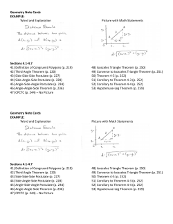 Geometry Note Cards EXAMPLE: Word and Explanation Picture with