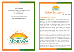 Shire Snippets -28 June 2016