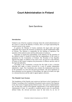 Court Administration in Finland