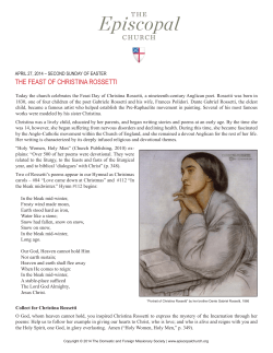 THE FEAST OF CHRISTINA ROSSETTI