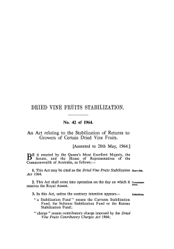 dried vine fruits stabilization. - Federal Register of Legislation