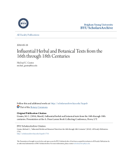 Influential Herbal and Botanical Texts from the 16th through 18th