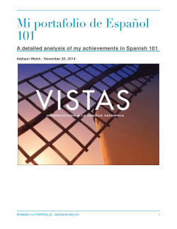 SP 101- Fall 2014 - Portfolio Addison Welch