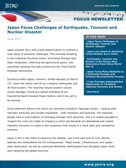 Japan Faces Challenges of Earthquake, Tsunami and Nuclear