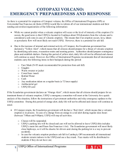 cotopaxi volcano: emergency preparedness and response