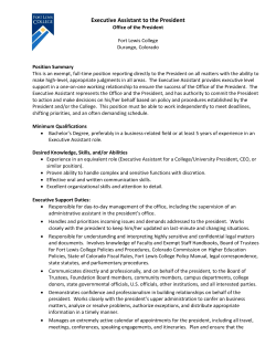 Executive Assistant to the President