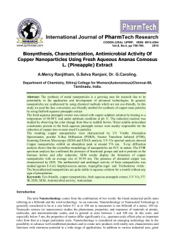 Biosynthesis, Characterization, Antimicrobial Activity Of Copper