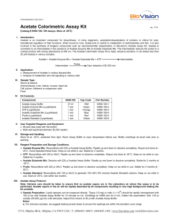 Acetate Colorimetric Assay Kit