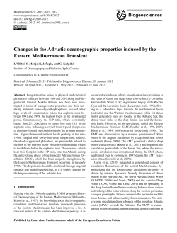 Changes in the Adriatic oceanographic properties