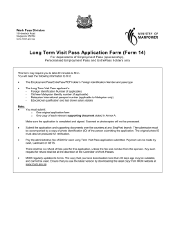 Long Term Visit Pass Application Form (Form 14)