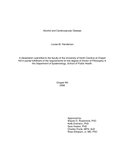 Alcohol and Cardiovascular Disease Louise M. Henderson A