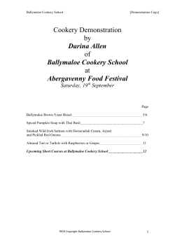 Cookery Demonstration by Darina Allen of Ballymaloe Cookery