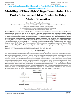 Modelling of Ultra High Voltage Transmission Line Faults