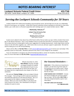 notes bearing interest - Lockport Schools Federal Credit Union