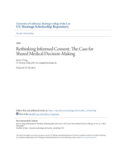 Rethinking Informed Consent - UC Hastings Scholarship Repository