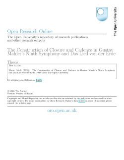 Open Research Online The Construction of Closure and Cadence in