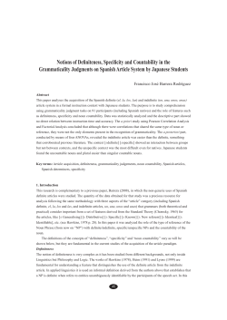 Notions of Definiteness, Specificity and Countability in the