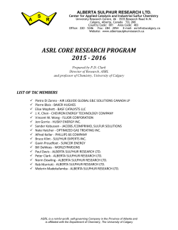 asrl core research program 2015 - 2016