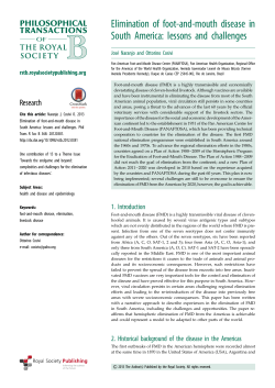 Elimination of foot-and-mouth disease in South America: lessons
