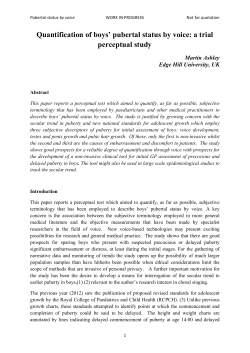 Quantification of boys` pubertal status by voice: a trial