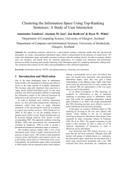 Clustering the Information Space Using Top