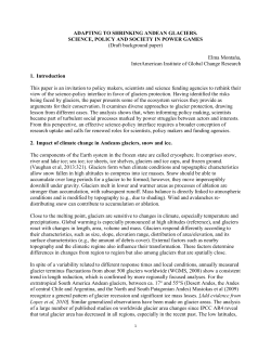 Adapting to shrinking Andean glaciers. Science, Policy