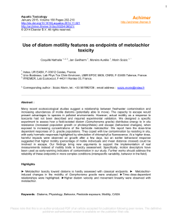Use of diatom motility features as endpoints of - Archimer