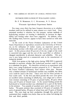 Hydrolyzed Sawdust for Dairy Cows
