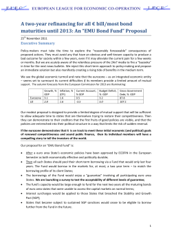 An &ldquo;EMU Bond Fund&rdquo; Proposal