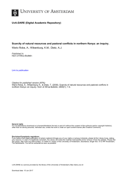 Scarcity of natural resources and pastoral conflicts in northern Kenya