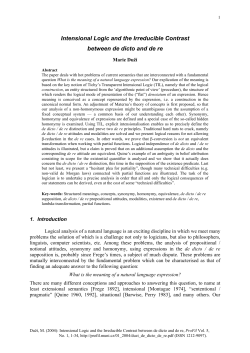 De dicto / De re - Pro-Fil