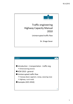 Traffic engineering Highway Capacity Manual 2010