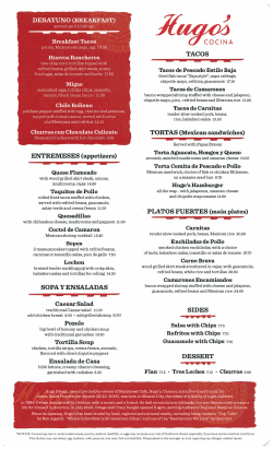 Queso Flameado Taquitos de Pollo Quesadillas Coctel de Camaron