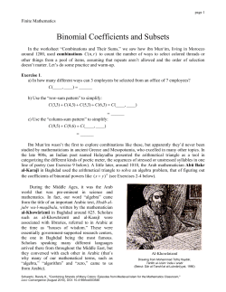 Binomial Coefficients and Subsets