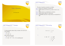 Order of Operations