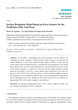 Surface Roughness Model Based on Force Sensors for the