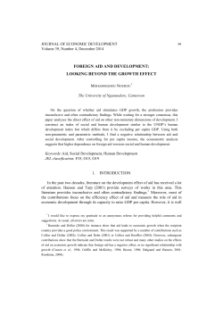 foreign aid and development: looking beyond the growth effect