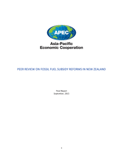 Peer Review on Fossil Fuel Subsidy Reforms in New Zealand
