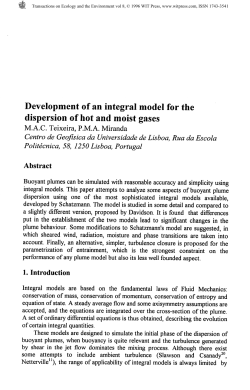 Development of an integral model for the dispersion of hot and moist