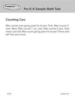 Pre K–K Sample Math Task Counting Cars