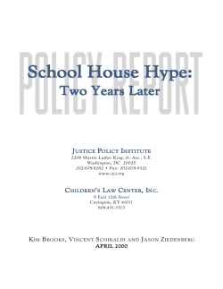 School House Hype - Justice Policy Institute