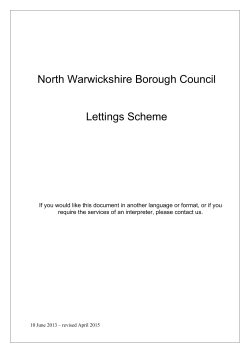 Lettings Scheme for Council Properties