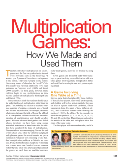 Multiplication Games