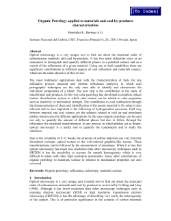 Organic Petrology Applied to Materials and Coal By-Products