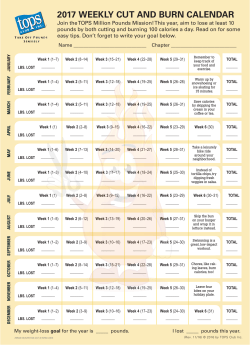 2017 weekly cut and burn calendar