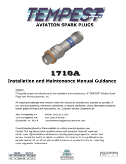 AVIATION SPARK PLUGS Installation and