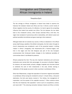 Immigration and Citizenship: African Immigrants in Ireland