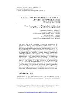 Kinetic mechanism for low-pressure oxygen/methane ignition and