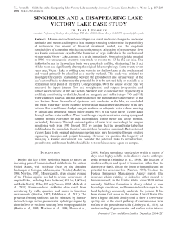 sinkholes and a disappearing lake: victory lake case study